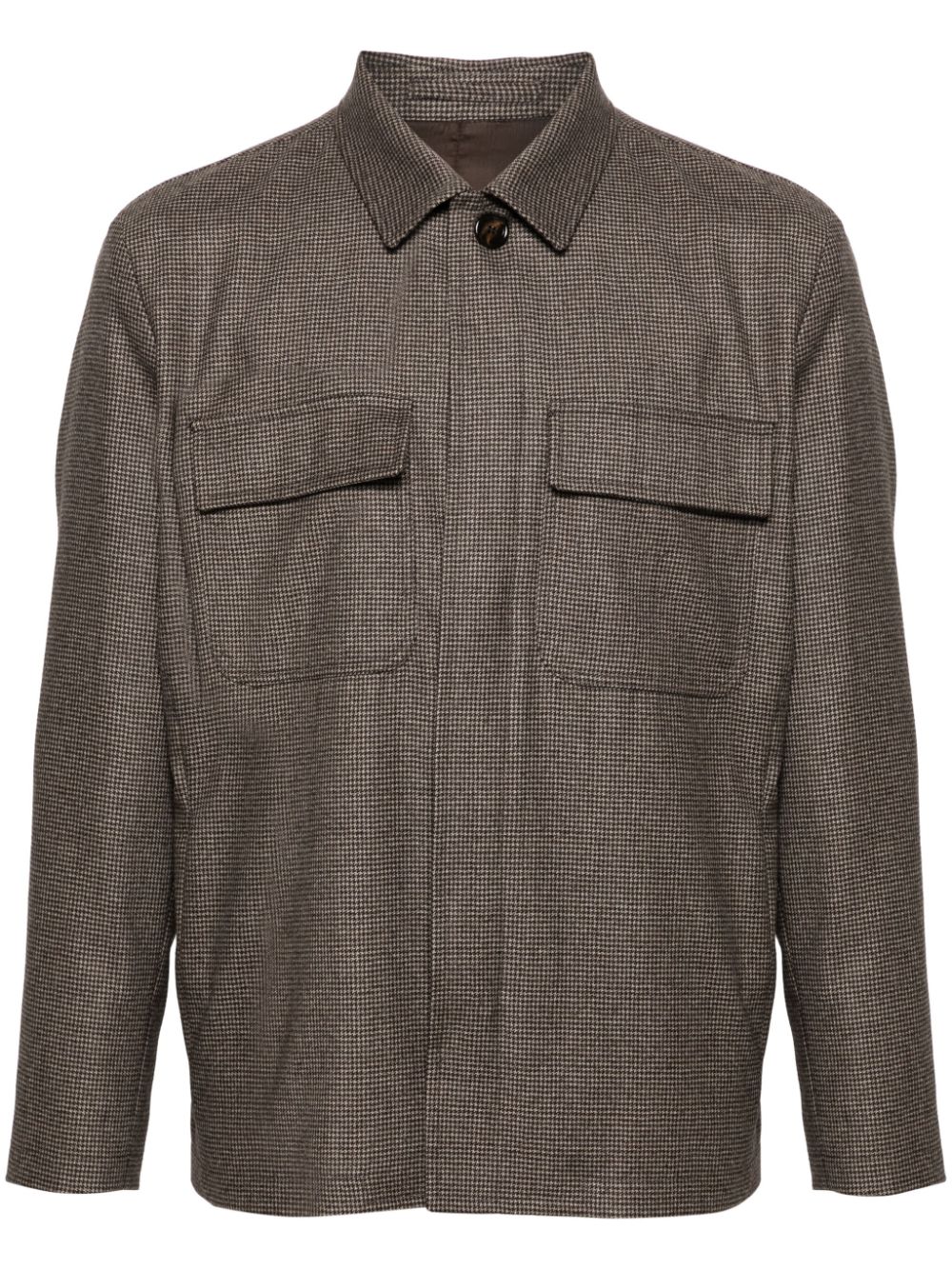 Lardini Houndstooth Jacket Brown Men Shirt Jackets Maison-Kitsune