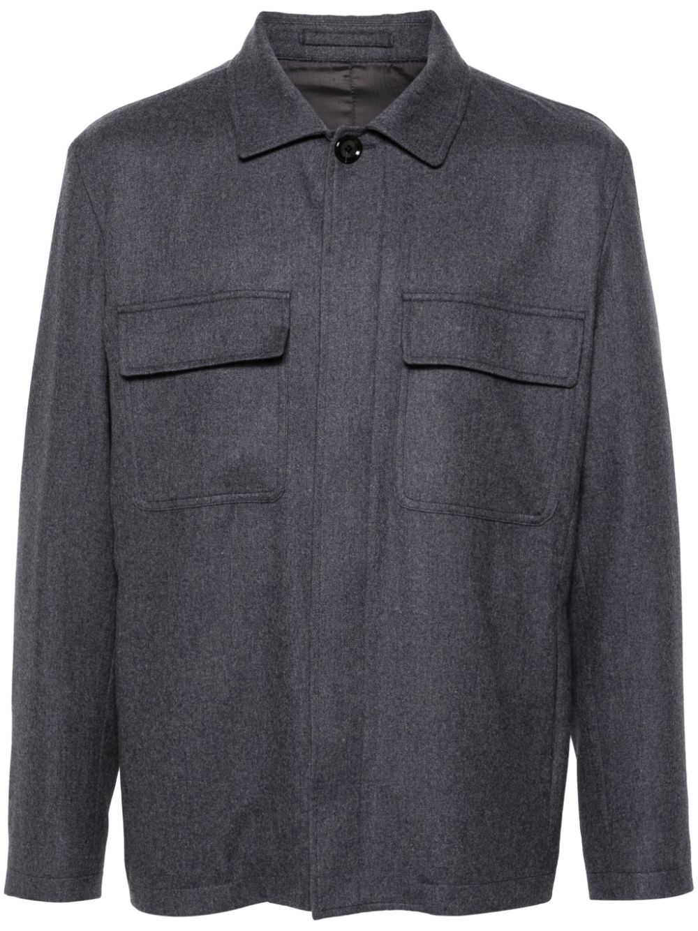 Men Shirt Jackets Maison-Kitsune Lardini pockets-detail Shirt Jacket Grey
