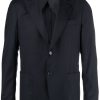 Maison-Kitsune Blazers Men Lardini floral-appliqué Blazer Blue