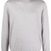 Maison-Kitsune Knitted Sweaters Men Lardini roll-neck fine-knit Wool Jumper Grey