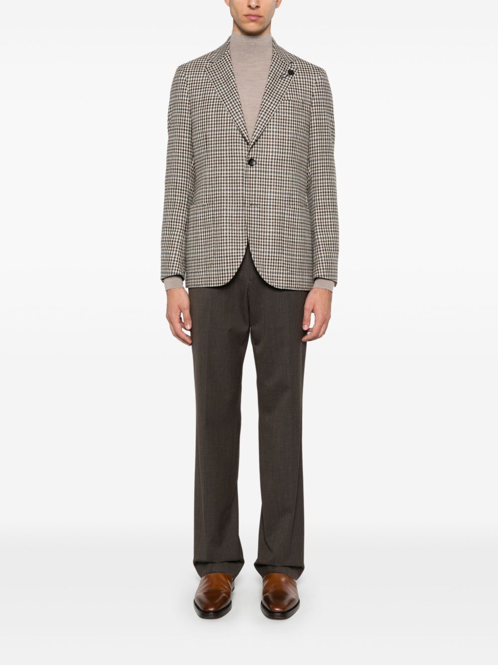 Men Tailored Pants Maison-Kitsune Lardini pressed-crease Trousers Brown