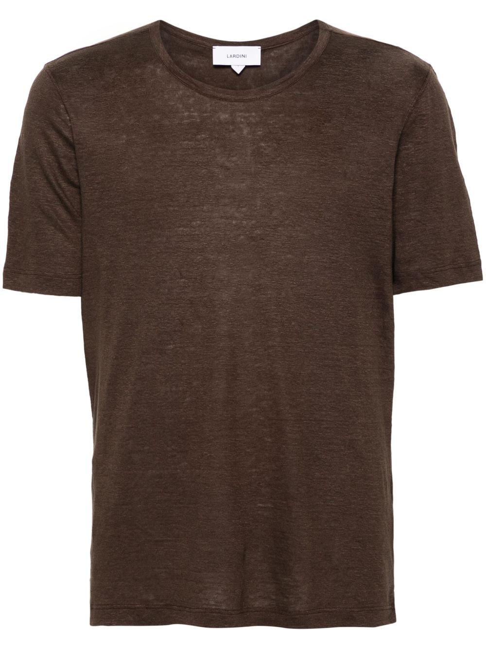 Maison-Kitsune Lardini short-sleeve Linen T-shirt Brown Men T-Shirts