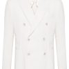 Men Blazers Maison-Kitsune Lardini floral-brooch double-breasted Blazer Neutrals