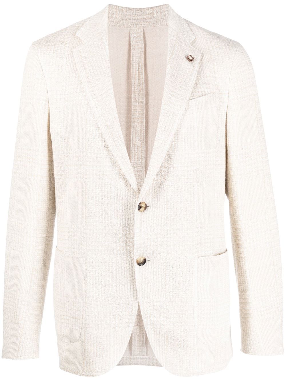 Lardini Checked single-breasted Blazer Neutrals Maison-Kitsune Men Blazers