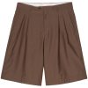 Maison-Kitsune Lardini Pleated Tailored Shorts Brown Men Tailored Shorts