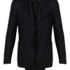 Men Single Breasted Suits Maison-Kitsune Lardini Flannel Suit Blue