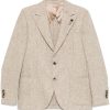 Men Blazers Maison-Kitsune Lardini Virgin Wool Jacket Neutrals