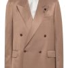 Men Blazers Maison-Kitsune Lardini double-breasted Blazer Neutrals