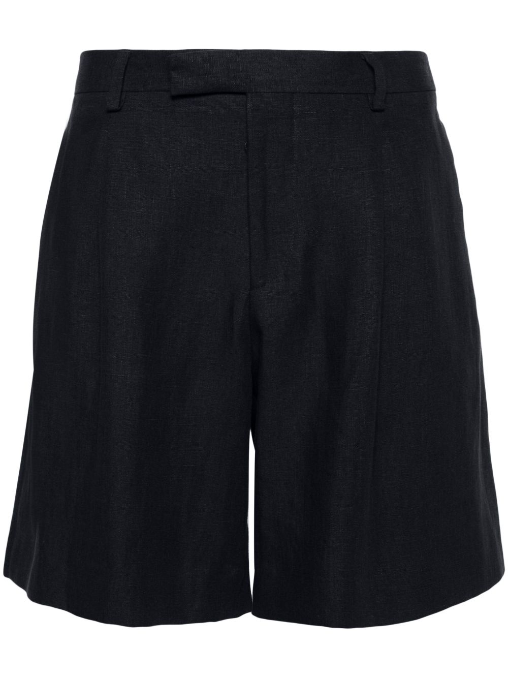 Maison-Kitsune Lardini mid-rise Linen Bermuda Shorts Blue Men Bermuda Shorts
