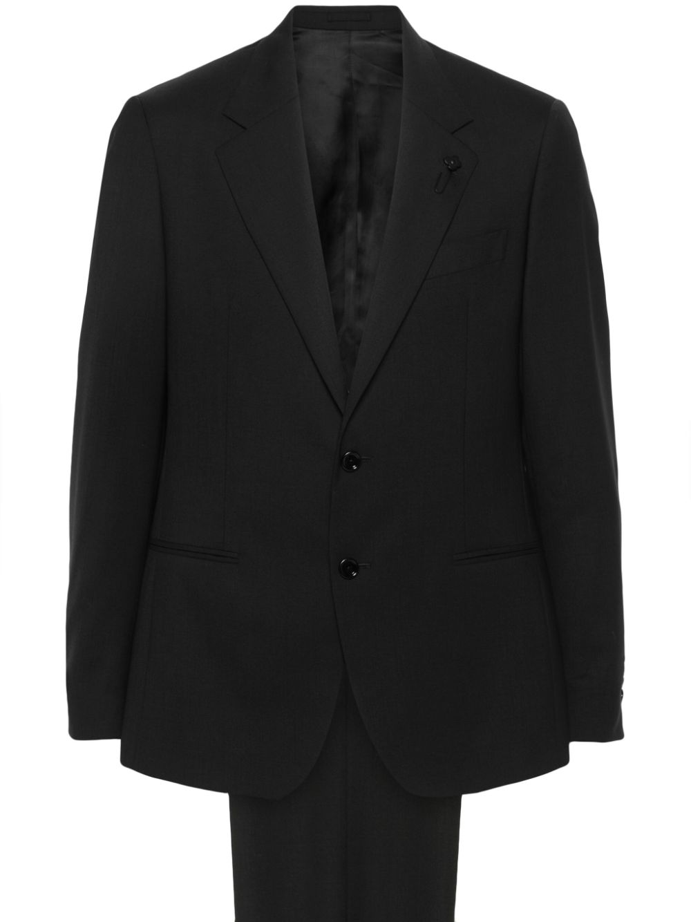 Men Single Breasted Suits Maison-Kitsune Lardini Single Breasted Wool Suit Black