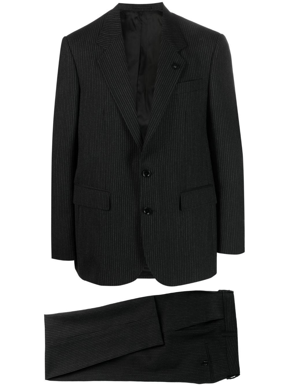 Lardini Striped single-breasted Suit Black Maison-Kitsune Men Single Breasted Suits