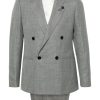 Maison-Kitsune Lardini double-breasted wool-blend Suit Grey Men Double Breasted Suits