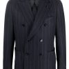 Maison-Kitsune Lardini Pinstriped double-breasted Blazer Blue Men Blazers