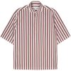 Lardini Striped Cotton Shirt Brown Men Shirts Maison-Kitsune