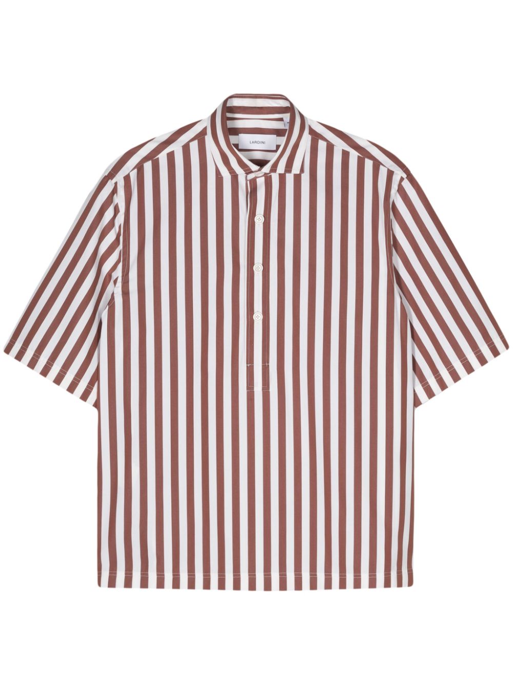 Lardini Striped Cotton Shirt Brown Men Shirts Maison-Kitsune