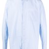 Maison-Kitsune Lardini pinstripe-print Cotton Shirt Blue Men Shirts