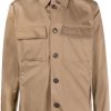 Men Shirts Maison-Kitsune Lardini long-sleeve stretch-cotton Shirt Brown