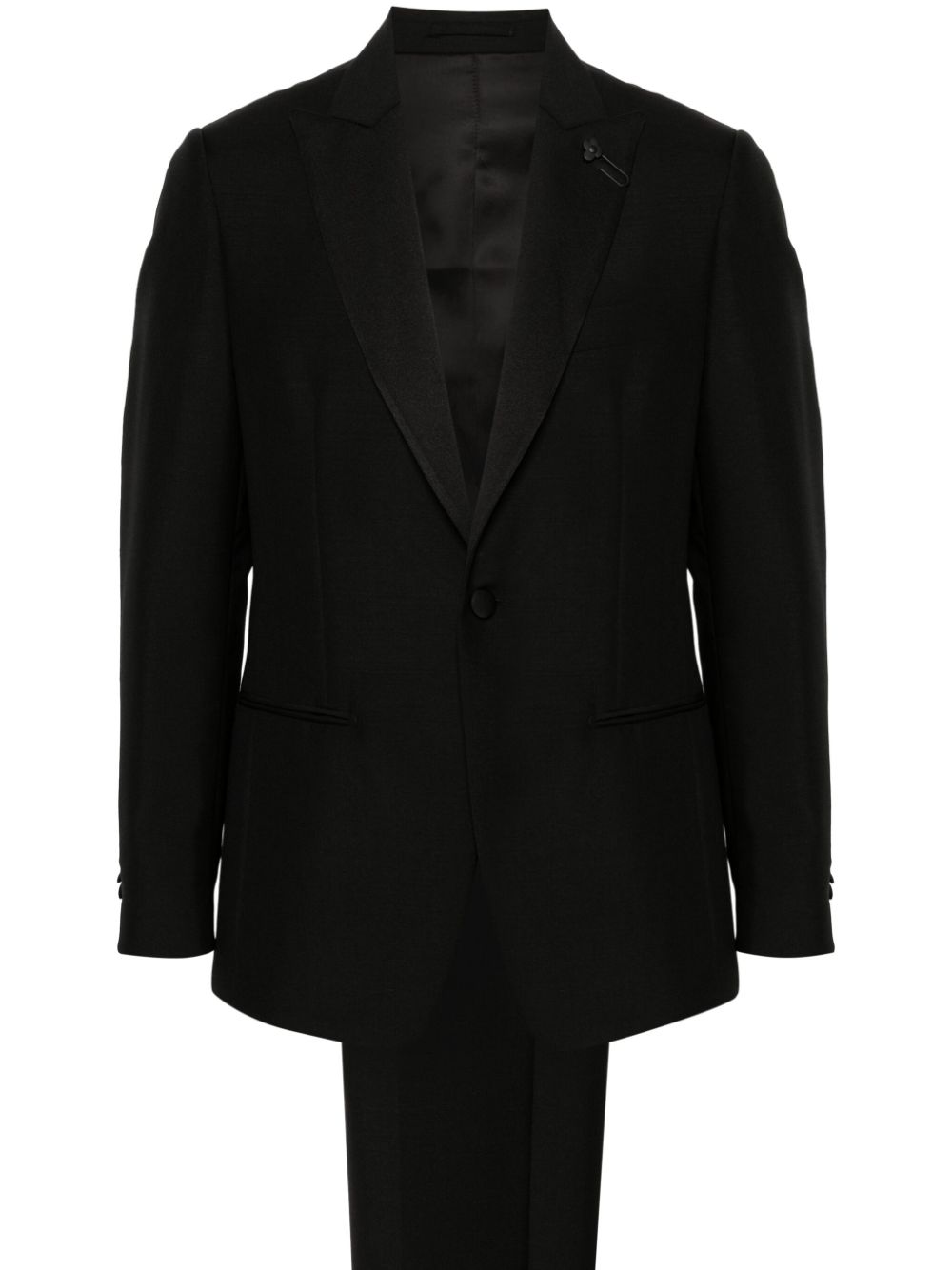 Maison-Kitsune Lardini peak-lapels single-breasted Suit Black Men Single Breasted Suits