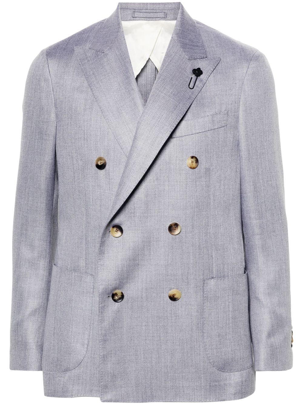 Maison-Kitsune Lardini double-breasted Twill Blazer Grey Men Blazers