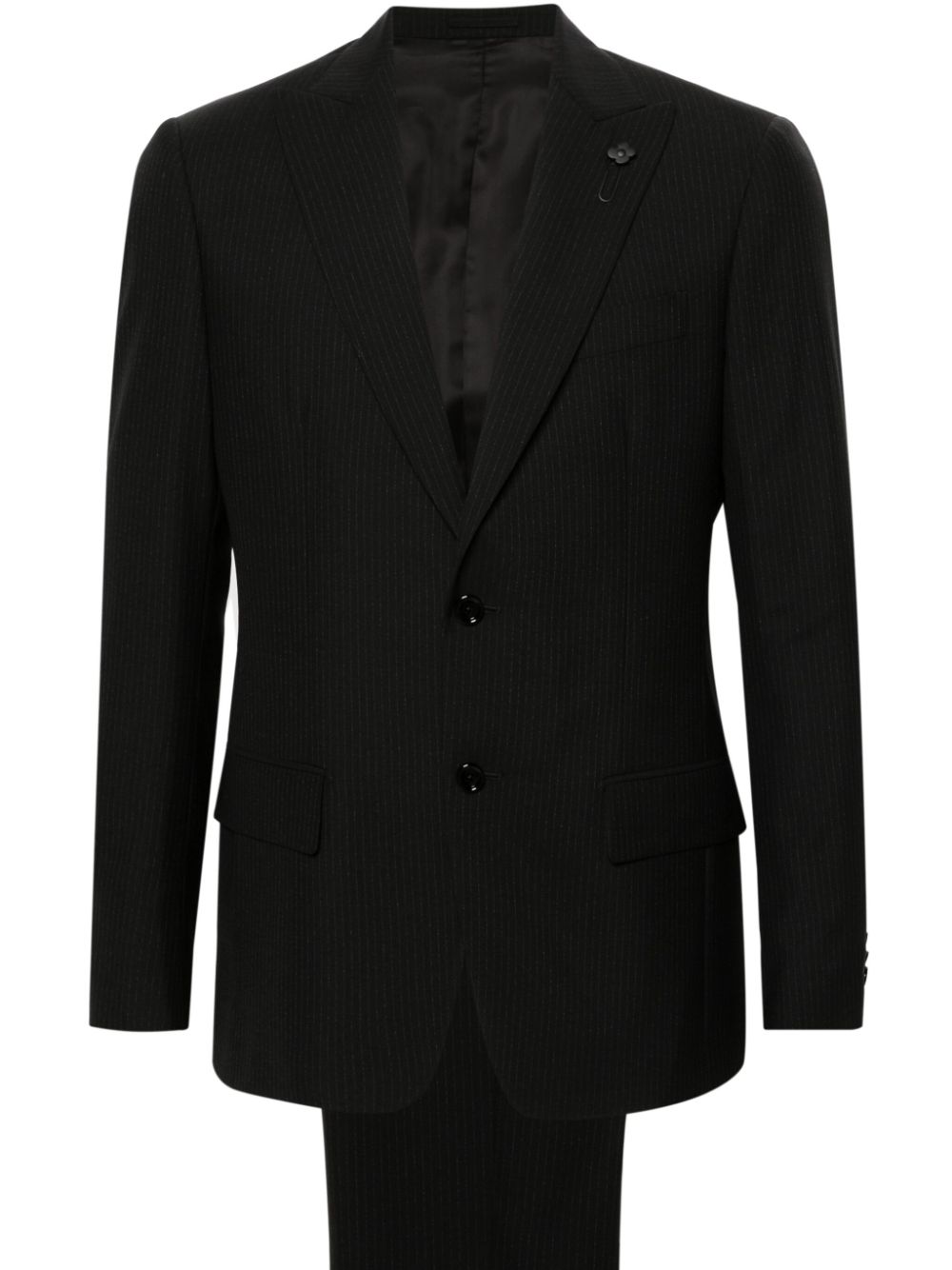Maison-Kitsune Lardini Pinstriped single-breasted Suit Black Men Single Breasted Suits