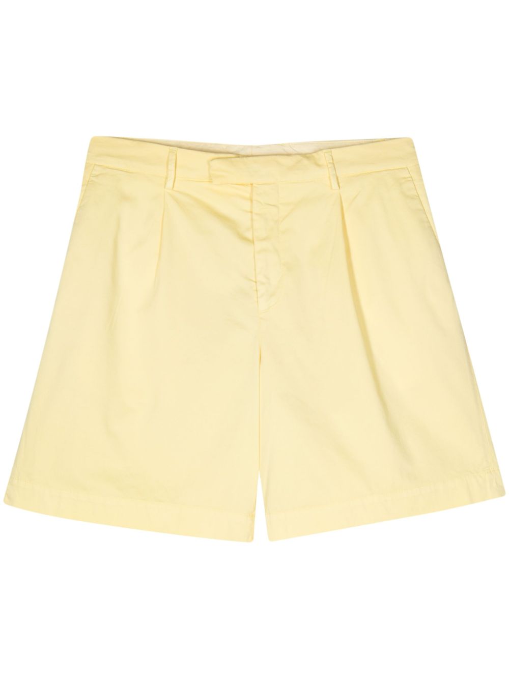Maison-Kitsune Lardini pleat-detailing Bermuda Shorts Yellow Men Bermuda Shorts