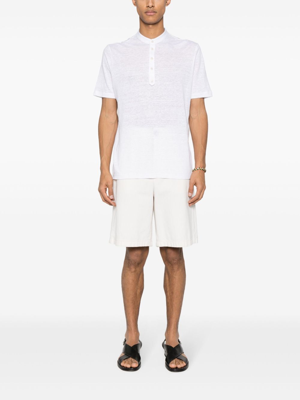Lardini mock-neck Linen T-shirt White Maison-Kitsune Men T-Shirts