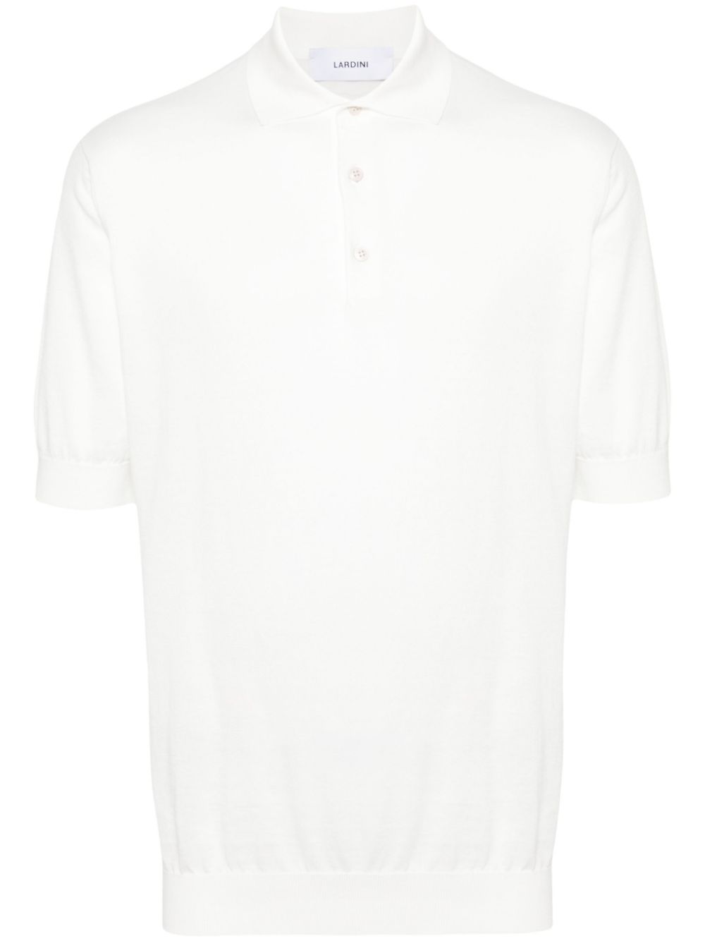 Maison-Kitsune Lardini logo-embroidered Cotton Polo Shirt White Men Polo Shirts