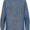 Lardini Chambray Longsleeved Shirt Blue Maison-Kitsune Men Shirts