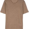 Maison-Kitsune Lardini Mélange Linen T-shirt Brown Men T-Shirts