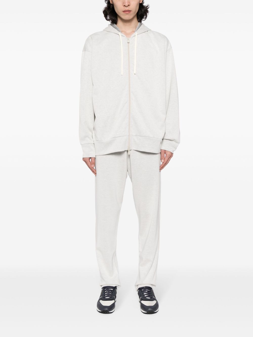 Maison-Kitsune Hoodies Men Lardini zip-up Hoodie White