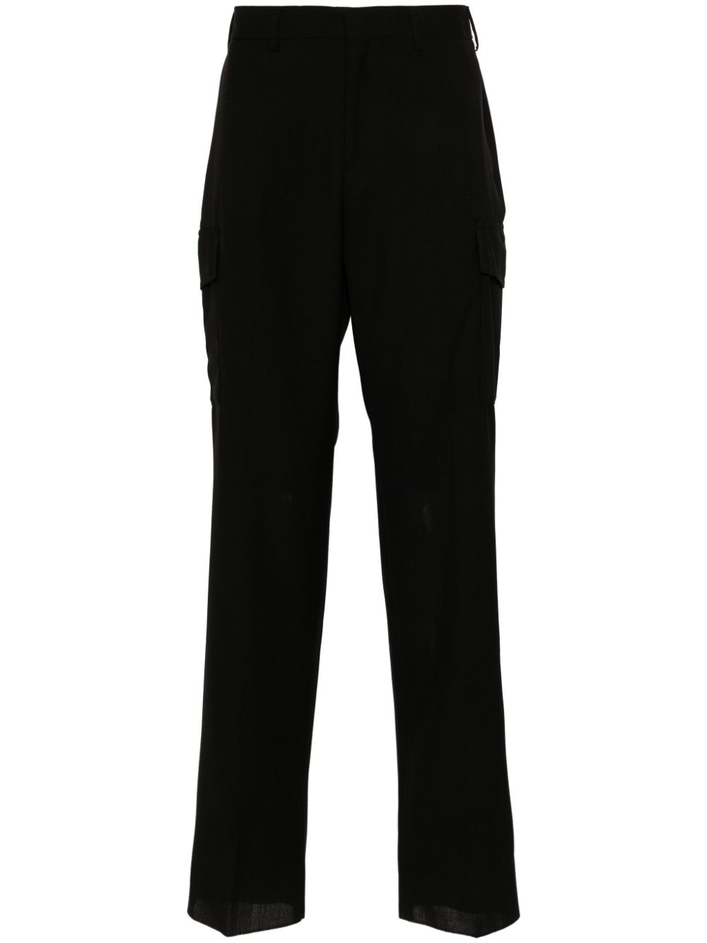Maison-Kitsune Tapered Pants Men Lardini mid-rise Cargo Pants Black