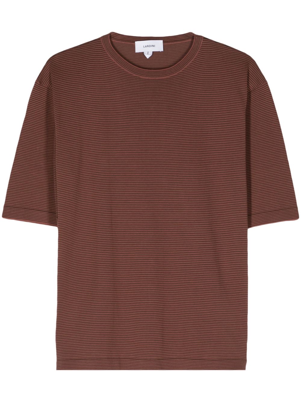 Lardini Striped Knitted T-shirt Orange Men Knitted Sweaters Maison-Kitsune