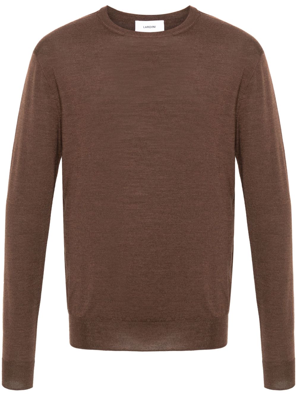 Maison-Kitsune Lardini Crew Neck wool-blend Jumper Brown Men Knitted Sweaters
