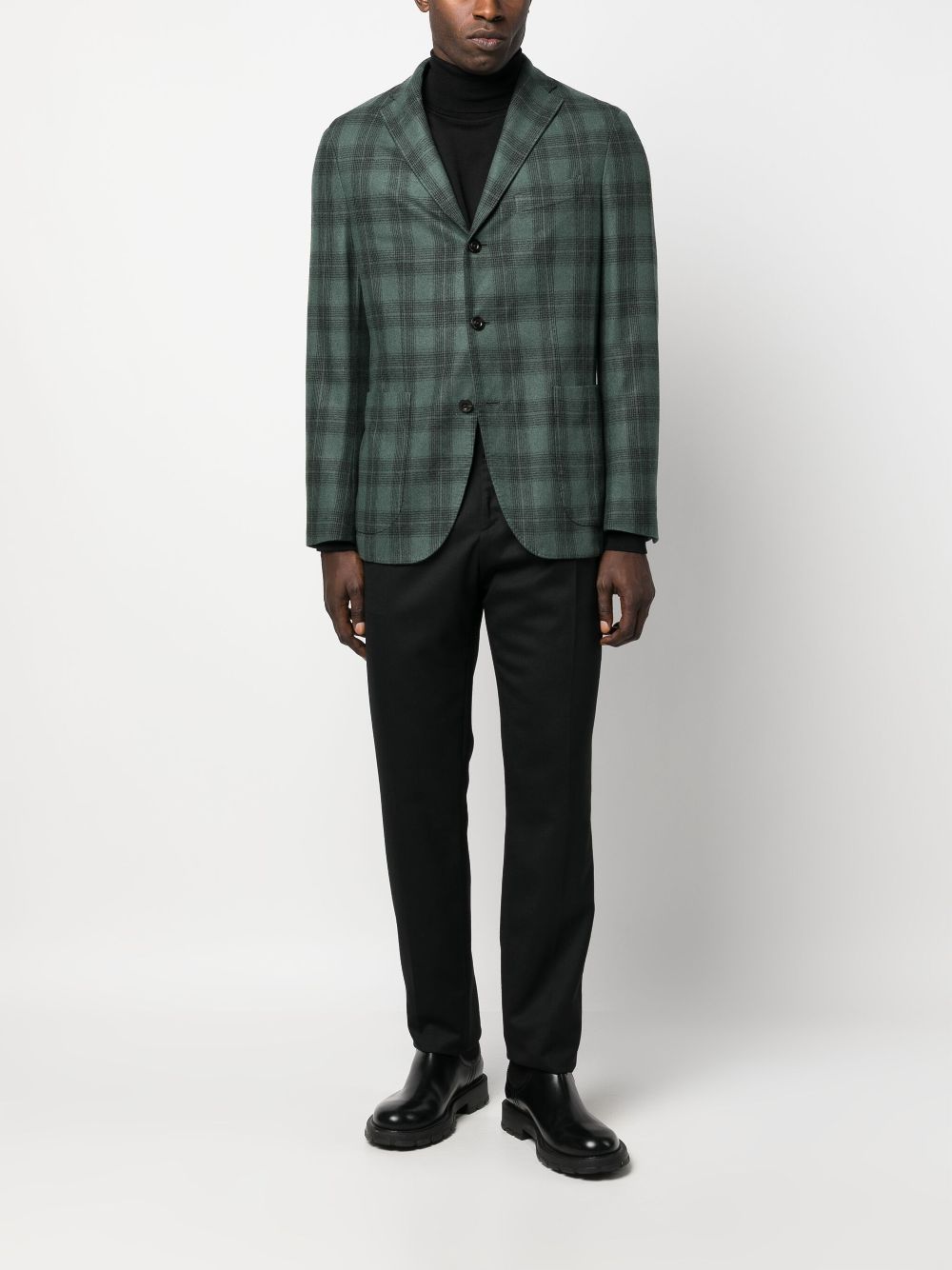 Men Regular-Fit & Straight Leg Pants Maison-Kitsune Lardini off-centre straight-leg Trousers Black