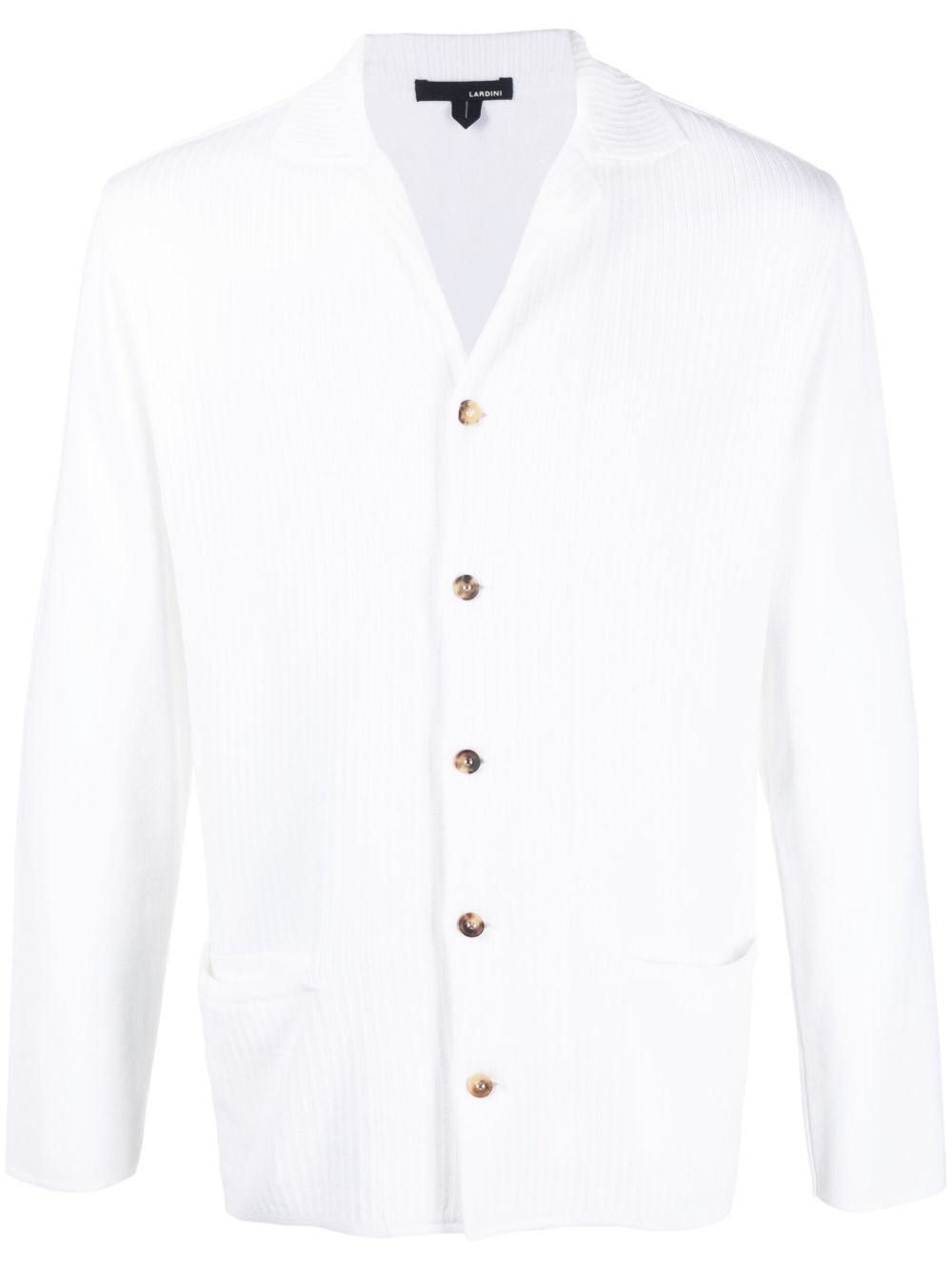 Maison-Kitsune Lardini spread-collar long-sleeved Shirt White Men Shirts