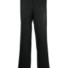 Maison-Kitsune Regular-Fit & Straight Leg Pants Men Lardini Straight Leg Linen Trousers Black
