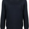 Maison-Kitsune Sweatshirts Men Lardini fine-knit Wool Sweatshirt Blue