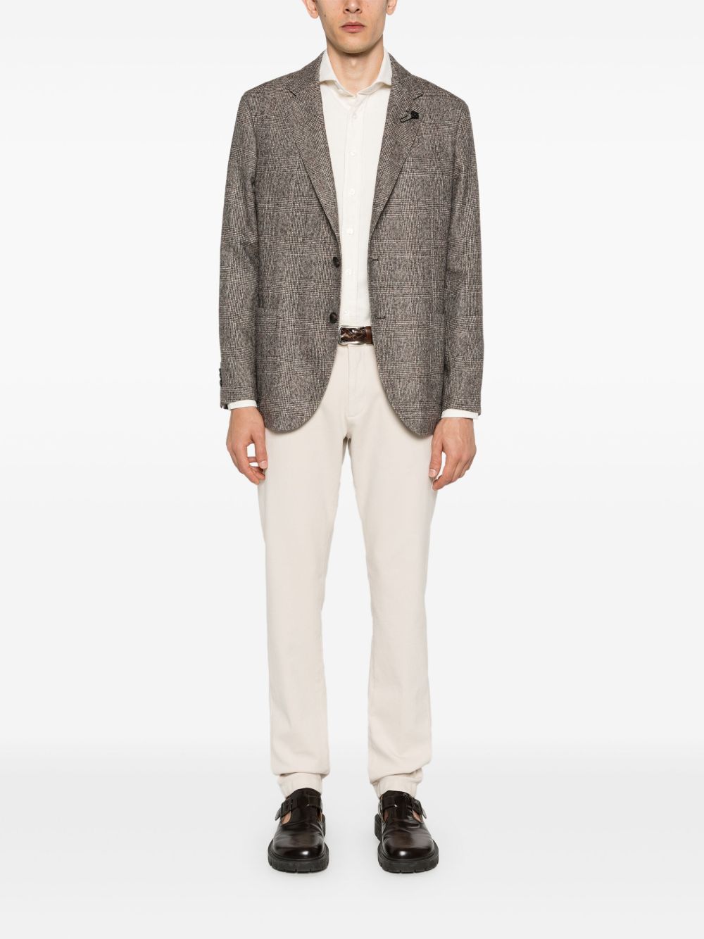 Men Shirts Maison-Kitsune Lardini cutaway-collar Flannel Shirt Neutrals