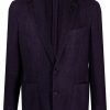 Lardini single-breasted Knitted Blazer Purple Maison-Kitsune Men Blazers