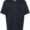 Men T-Shirts Maison-Kitsune Lardini patch-pocket Cotton T-shirt Blue