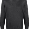 Maison-Kitsune Knitted Sweaters Men Lardini crew-neck Wool Jumper Grey