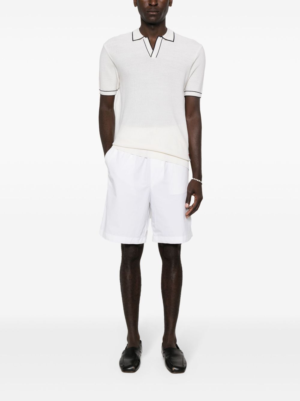 Lardini Poplin Cotton Shorts White Maison-Kitsune Men Bermuda Shorts