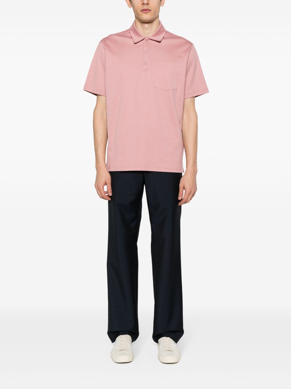 Lardini Jersey Cotton Polo Shirt Pink Maison-Kitsune Men Polo Shirts