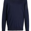 Men Knitted Sweaters Maison-Kitsune Lardini Plain wool-silk Jumper Blue