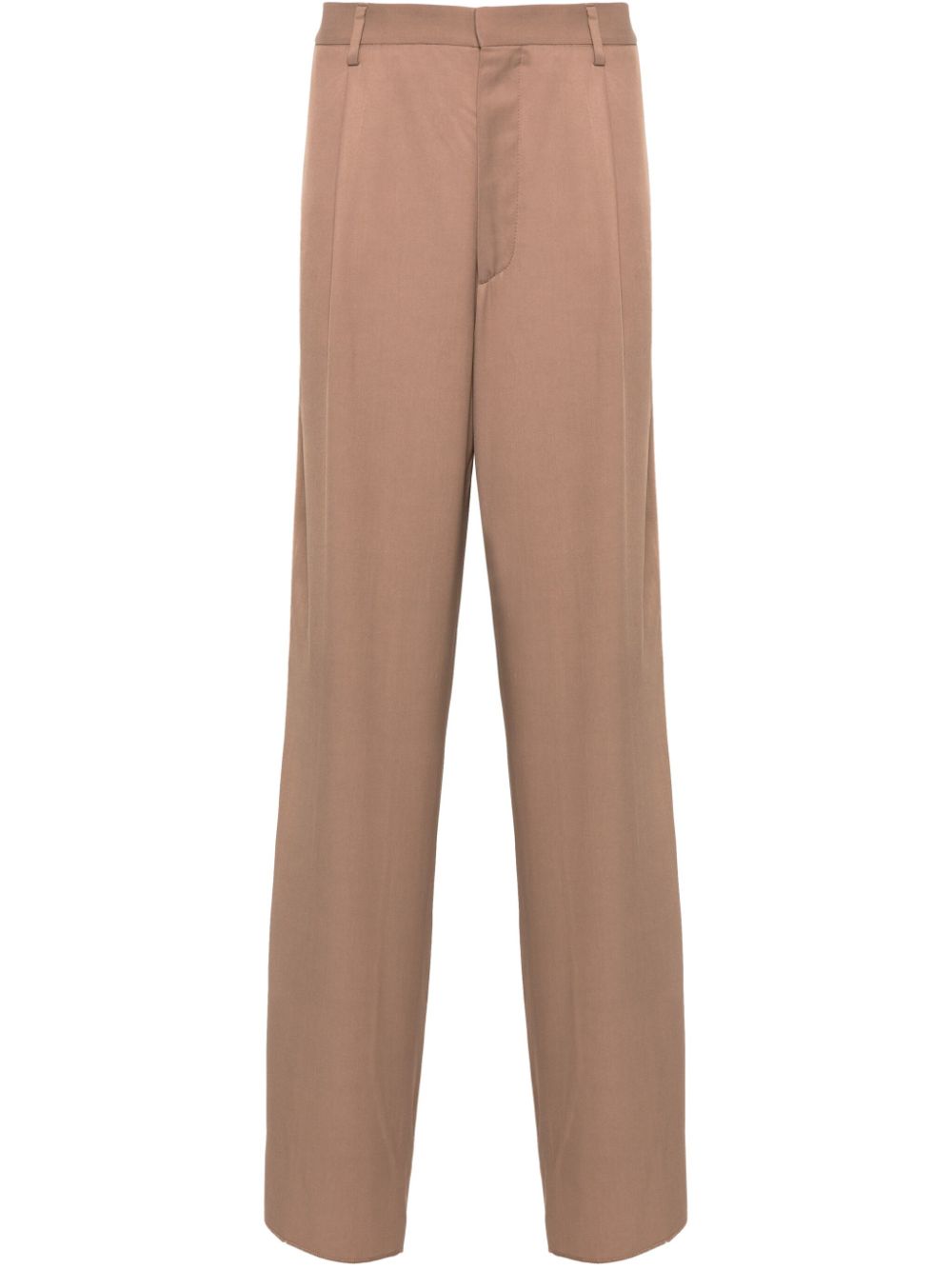 Lardini pleat-detail Trousers Brown Men Regular-Fit & Straight Leg Pants Maison-Kitsune