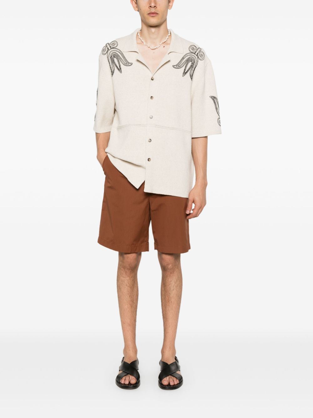Lardini Cotton Bermuda Shorts Brown Maison-Kitsune Men Bermuda Shorts