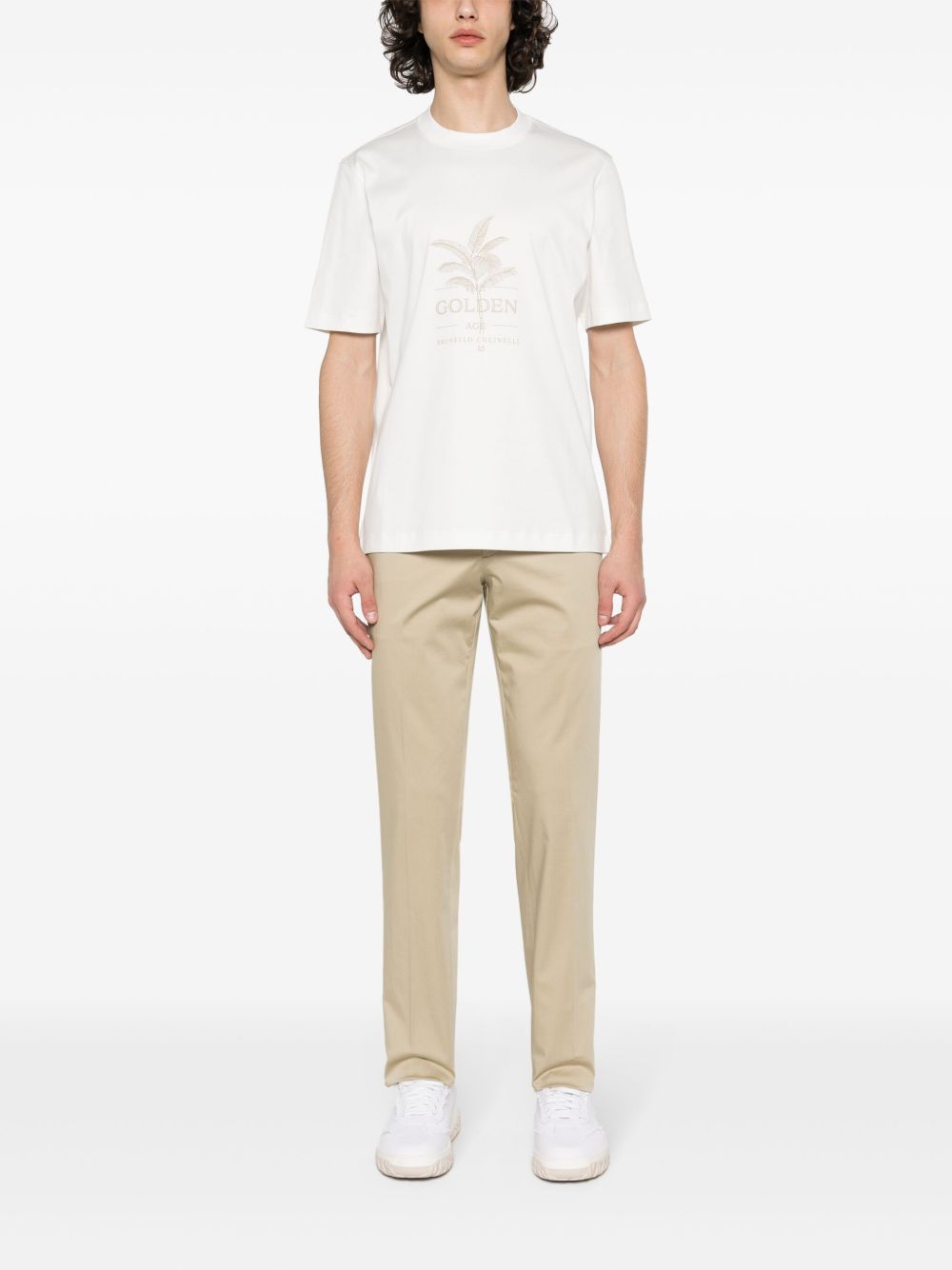 Maison-Kitsune Tailored Pants Men Lardini pressed-crease Trousers Neutrals