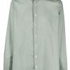 Maison-Kitsune Lardini long-sleeved Cotton Shirt Green Men Shirts
