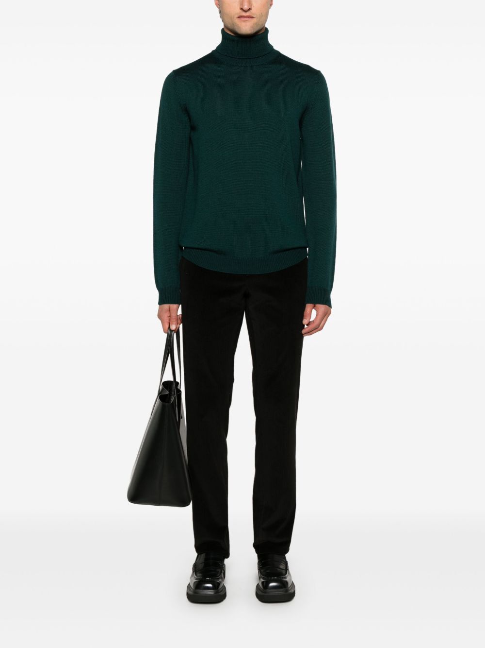 Lardini Corduroy Trousers Black Maison-Kitsune Men Regular-Fit & Straight Leg Pants