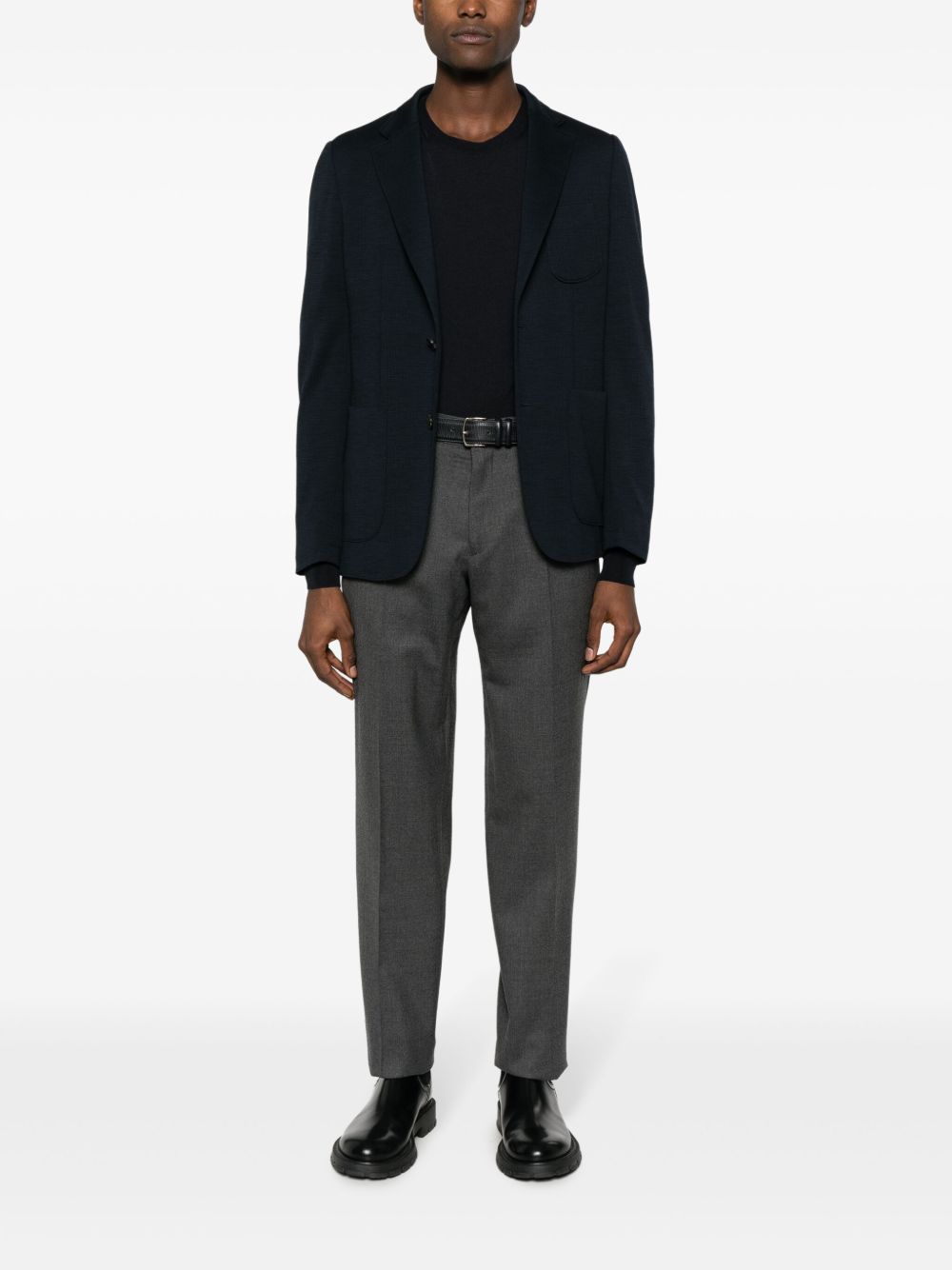 Maison-Kitsune Tailored Pants Men Lardini wool-blend Tailored Trousers Grey